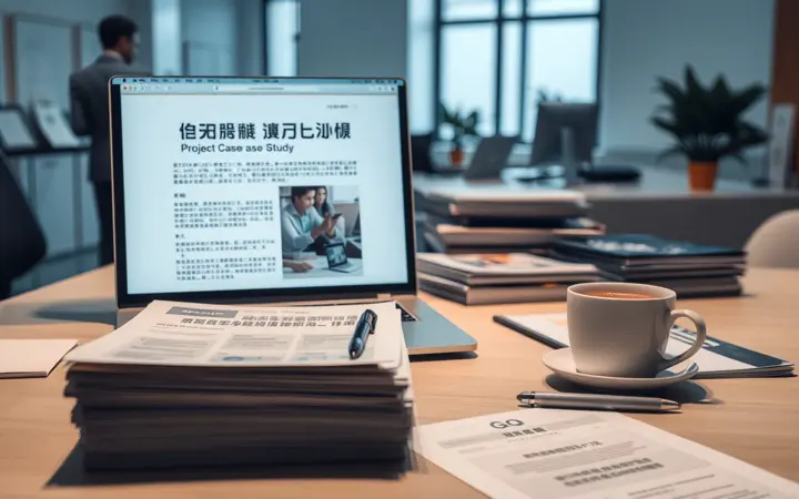 查看弱电工程案例资料的专业工作场景