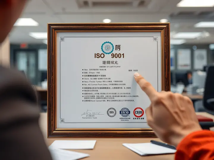 ISO 9001认证证书细节展示