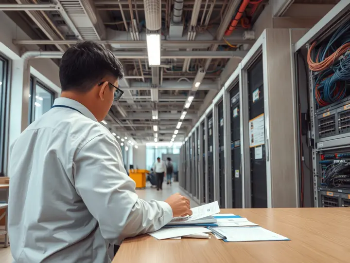 学校园区结构化布线施工现场